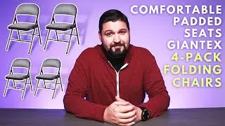 Comfortable Padded Seats Giantex 4 Pack Folding Chairs