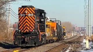 Rare MBTA Commuter Rail Work Train Move with 3 Sets of Power Wash Train Equipment