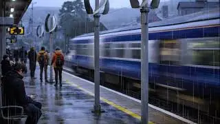 Scotland's train platforms use wind- scoop turbines that harvest energy from passing locomotives 