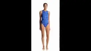 Nike  Women's Blaze High Neck Tank Water Polo One Piece Swimsuit | SwimOutlet.com