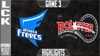 AFS vs KT Highlights Game 3 | LCK Spring 2018 S8 W1D2 | Afreeca Freecs vs KT Rolster G3