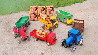Jordan tractor  parle-g loaded 😲 tata truck Ashok Leyland tipper jcb crane pulling out ? RF TOYS9 ! 