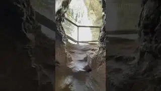 Beautiful Waterfall inside a cave! Johnson Canyon Banff Alberta