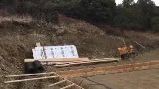 Concrete form work. Off grid art studio