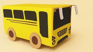 DIY Mini School Bus from Cardboard &ndash; Easy & Fun Craft Idea!