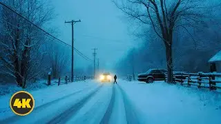 🚘 Winter Drive in Azerbaijan Highway: Driving During a Heavy Snow Storm in 4K