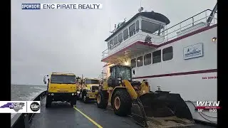 Ferries bring more equipment and crews to help Highway 12 clean-up on Ocracoke