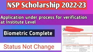 Application Under Process For Verification at Institute Level | NSP Scholarship 2022-23 Payment