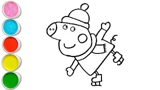 Cute Pippa Pig Snowman Drawing, Painting and Coloring For Kids and Toddlers_ Pippa Pig Snowman 