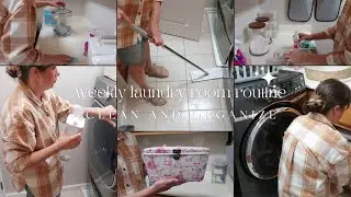 Weekly Laundry Room Cleaning and Organizing routine Clean With Me Silent Vlog Natalia Housekeeping