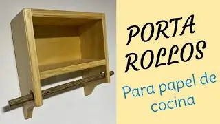Porta rollos de papel de cocina en madera / wooden kitchen paper roll holder