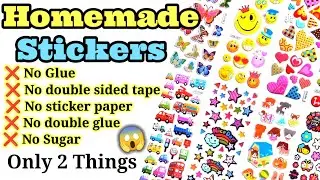 How to make stickers ❌without glue ❌without sticker paper❌without double sided😱Homemade Craft Things