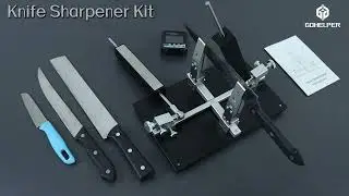 Fixed Angle Knife Sharpener Kit with Digital Angle Indicator, #400, #1000 Diamond Plate