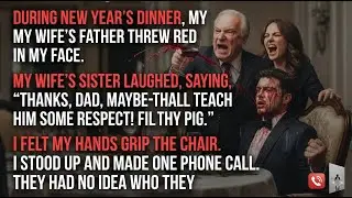 At New Year's Dinner, My Wife's Father Threw Wine At Me, So I Made One Call And Everything Changed..
