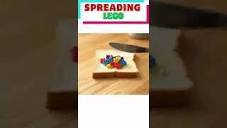 AI-made spreading LEGO bricks on bread #asmr #asmrsounds #ai #lego #aigenerated