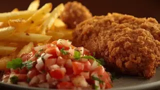 Fries and chicken for dinner 😋