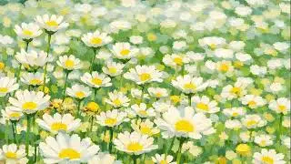 Daisy Meadow Art | 4K Ambient Oil Painting for Frame TV (2 Hours)