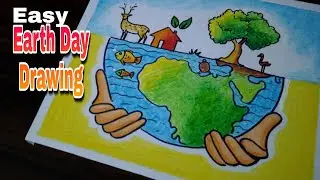Earth Day Drawing 2023 / Earth day Poster / World Environment day Drawing
