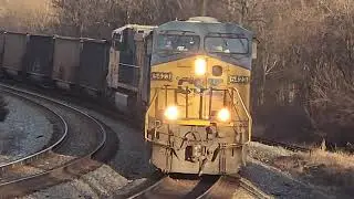CSX 5423 Leads CSX 3154 CSX 7573 on Coal Train Passing Through in Shenandoah Junction WV