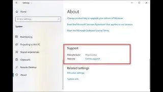 How to Change OEM Information and System Product Name & in Windows in Windows 10 & 11