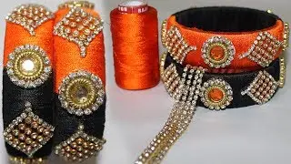 How To Make Double Colour Thread Bangles||Designer Silk Thread Bangles||Fancy Bangles..!