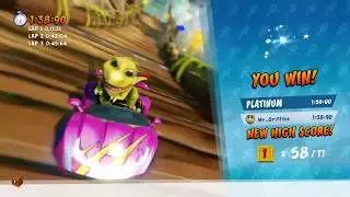 CTR-NF | PLATINUM RELIC ON BACK N. TIME TRACK (1:38:90) ft. New character Baby T and Champion Kart