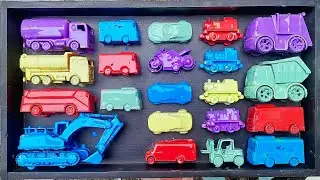 Membersihkan Mainan, Mobil Mobilan, Excavator, Tayo, Kereta Api Thomas, Forklift, Truck, Bus