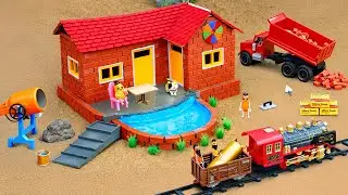 DIY Construction Science Project - Building a Modern Pool Tank Fireproof House With Brick and Cement