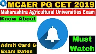 #Maharashtra_Agricultural_Universities_Exam 2019 |PG CET | Admit Card | #Exams_Notification_Official