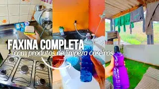 🧹🪣FAXINA COMPLETA COM PRODUTOS DE LIMPEZA CASEIROS🫧 tudo brilhando