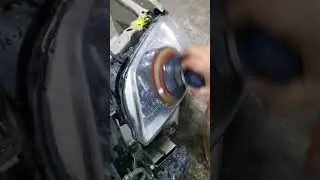 Восстановление фар, шлифовка стёкла фары, фары мазда требьют,