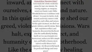 Keeping Quiet Central Idea | Class 12 CBSE #Keeping Quiet #Central Idea #english literture