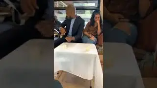 Suprise dinner for a stranger he met on the train.