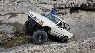 1st gen 4runner going up waterfall at Disney Oklahoma