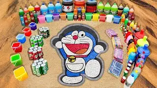 How to make Doraemon Pit with Cement, Orbeez, Big Soda, Coke, Balloons, Soda and Mentos