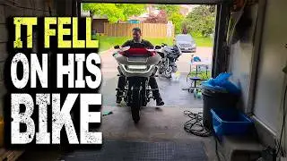A Garage Door Fell On Scott's Bike!!!
