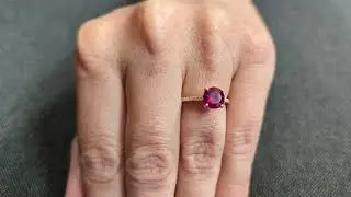 Vintage Ruby And Diamond Engagement Ring 14k Rose Gold Ruby Ring, Cathedral Setting