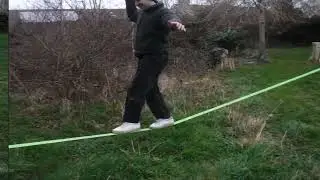 Hugo B on 'Slack Line Balancing' in Beaminster, England