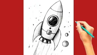Easy Rocket Drawing with Pencil | Step-by-Step Sketch Tutorial 🚀