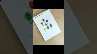 😱Finger painting? || easy finger print drawing for beginners||#art #creative # shorts