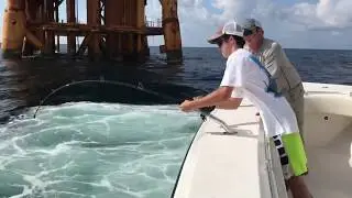 Monster amberjack off shore port Fourchon LA September 1, 2019