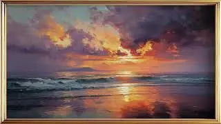 Golden Sunset Ocean View | Frame TV Digital Art in 4K | Relaxing Ambient Display