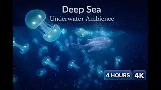 Deep Sea Underwater Ambience 🌊🐋 | Jellyfish & Ocean Sounds for Sleep (4 Hours, 4K)