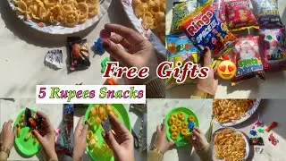OMG got Amazing Free Gifts inside Snacks | Snacks Unboxing | Rs 5/- Snacks 😧
