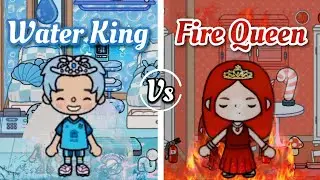 Toca life world | Fire couple ❤️🔥 vs Water couple 😱🩵 cute toca boca house ideas