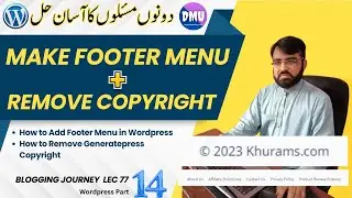 How to Add Footer Menu in Wordpress | How to Remove Generatepress Copyright Lec - 77