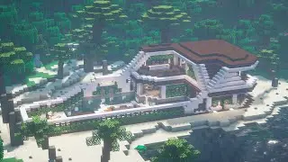 Построили СОВРЕМЕННЫЙ ДОМ У МОРЯ в Minecraft 4k | HOW WE BUILT A MODERN HOUSE IN MINECRAFT 4K