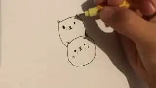 Day 281 of my 1 year drawing challenge how to draw a cute cat dango #dango #cat #cute #cutecat #art 