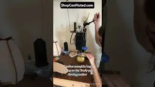 Leather pumpkin bag sewing ASMR on the Tandy pro Cowboy outlaw #shopconflicted #conflictedgifts
