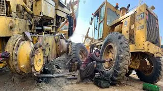 Grader Wheel Tandem Opening and Repairing | Repairing Damage Parts Of Wheel Tandem